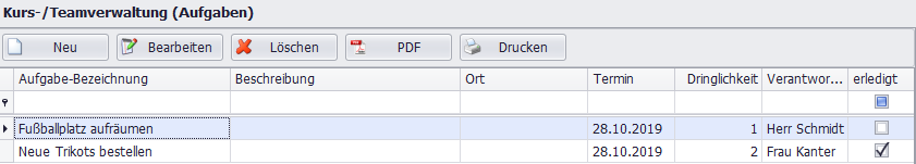 Die vielen täglichen Aufgaben und Tätigkeiten können Sie mit dem Aufgaben-Tool von SPG-Kurs ganz einfach organisieren. Tragen Sie Ihre Notizen ein und behalten Sie so den Überblick.