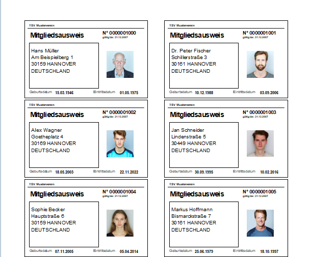 Mitgliedsausweis mit Foto und QR-Code