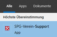 Support-Tool im Windows-Startmenü
