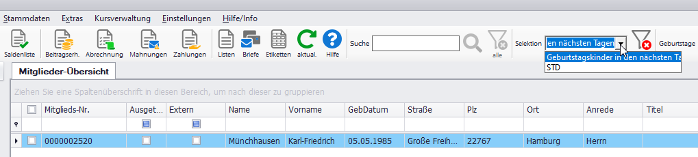 SQL-Selektion im Programm nutzen