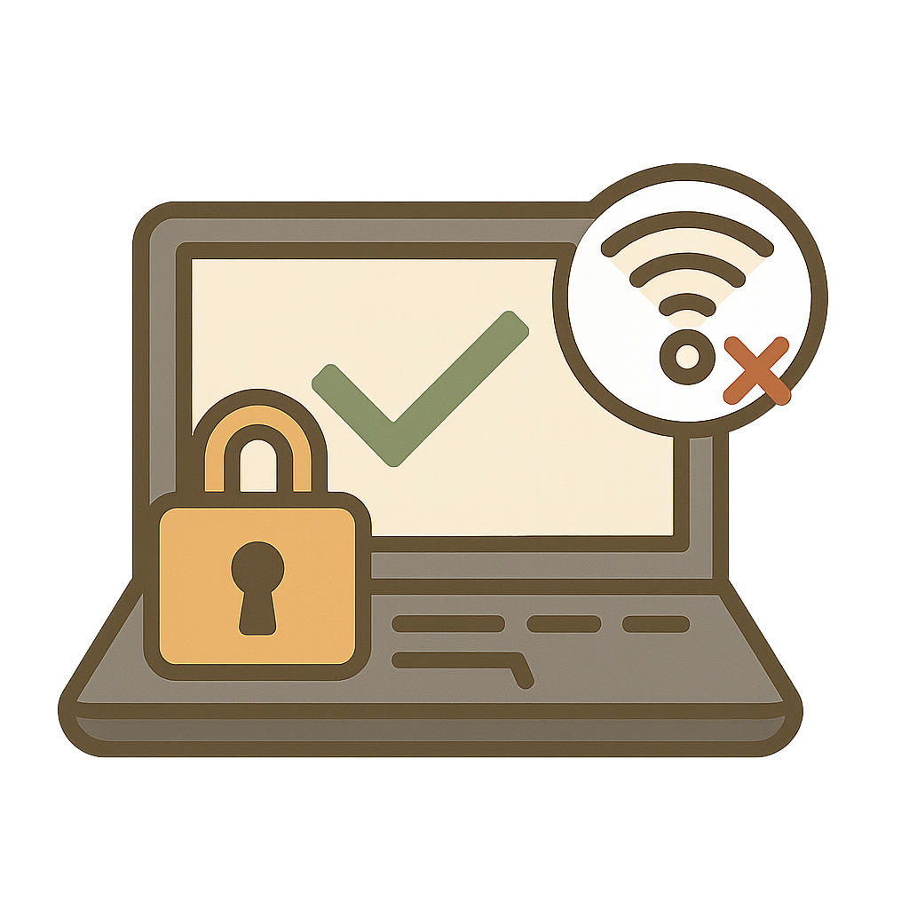 Illustration: Arbeiten ohne Internetverbindung mit der Desktop-Anwendung